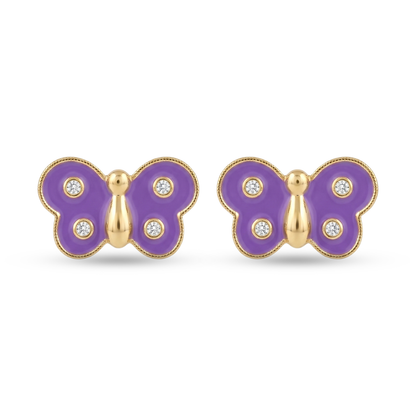 Kids Butterfly Diamond Stud Earrings