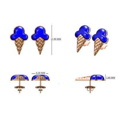 Kids Ice Cream Studs Earrings