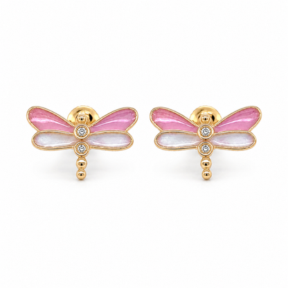 Kids Dragonfly Diamond Stud Earrings