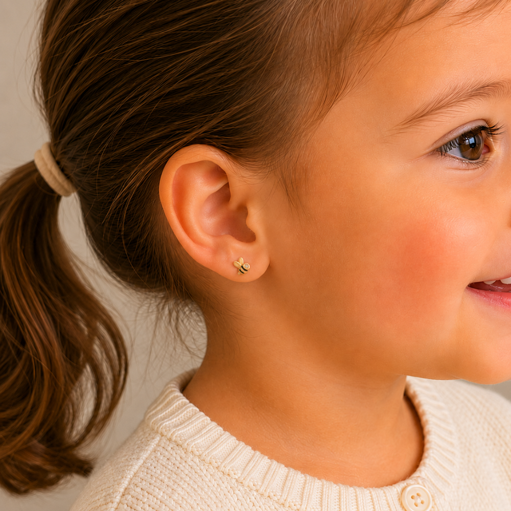 Bee Diamond Stud Earrings