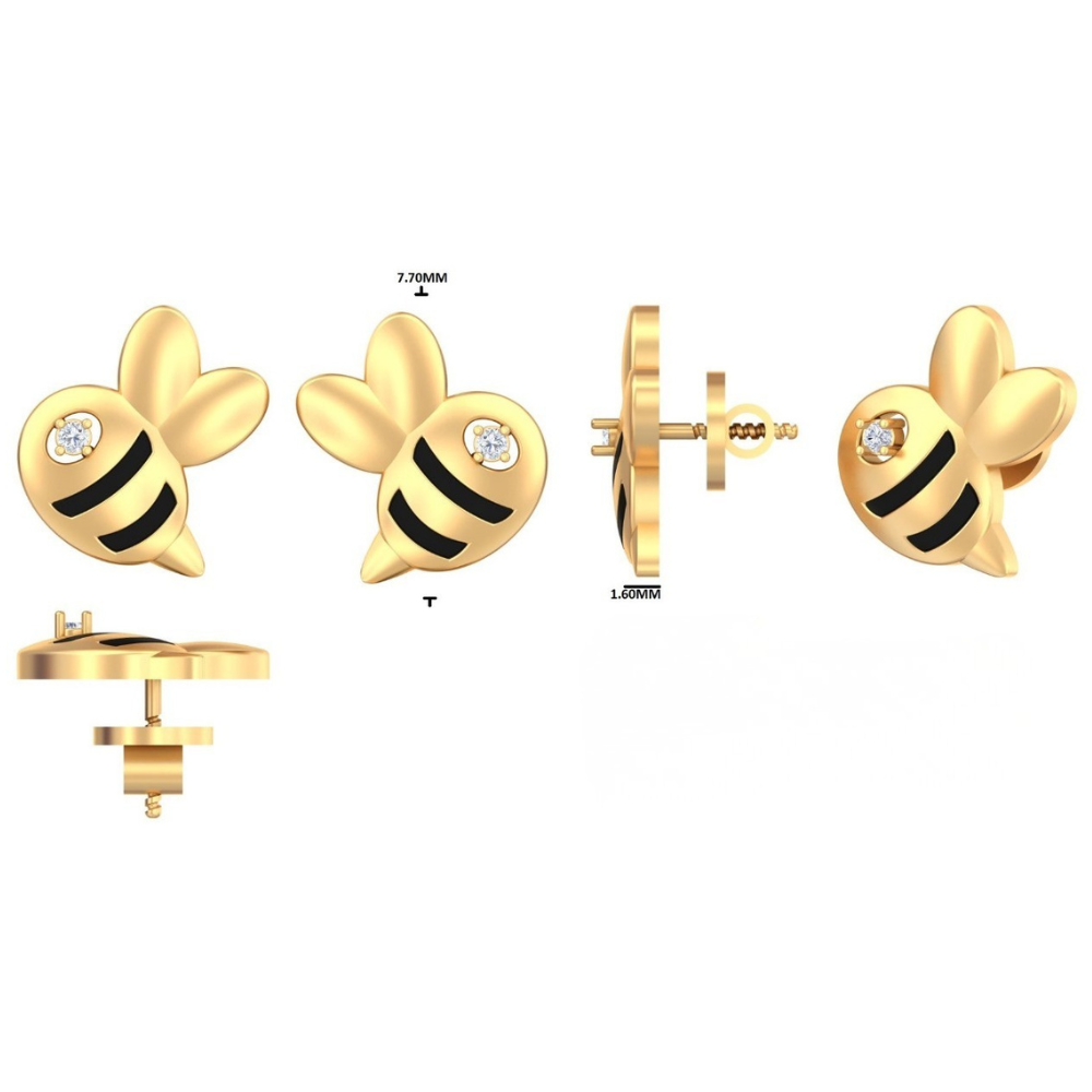 Bee Diamond Stud Earrings