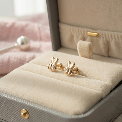 Bee Diamond Stud Earrings