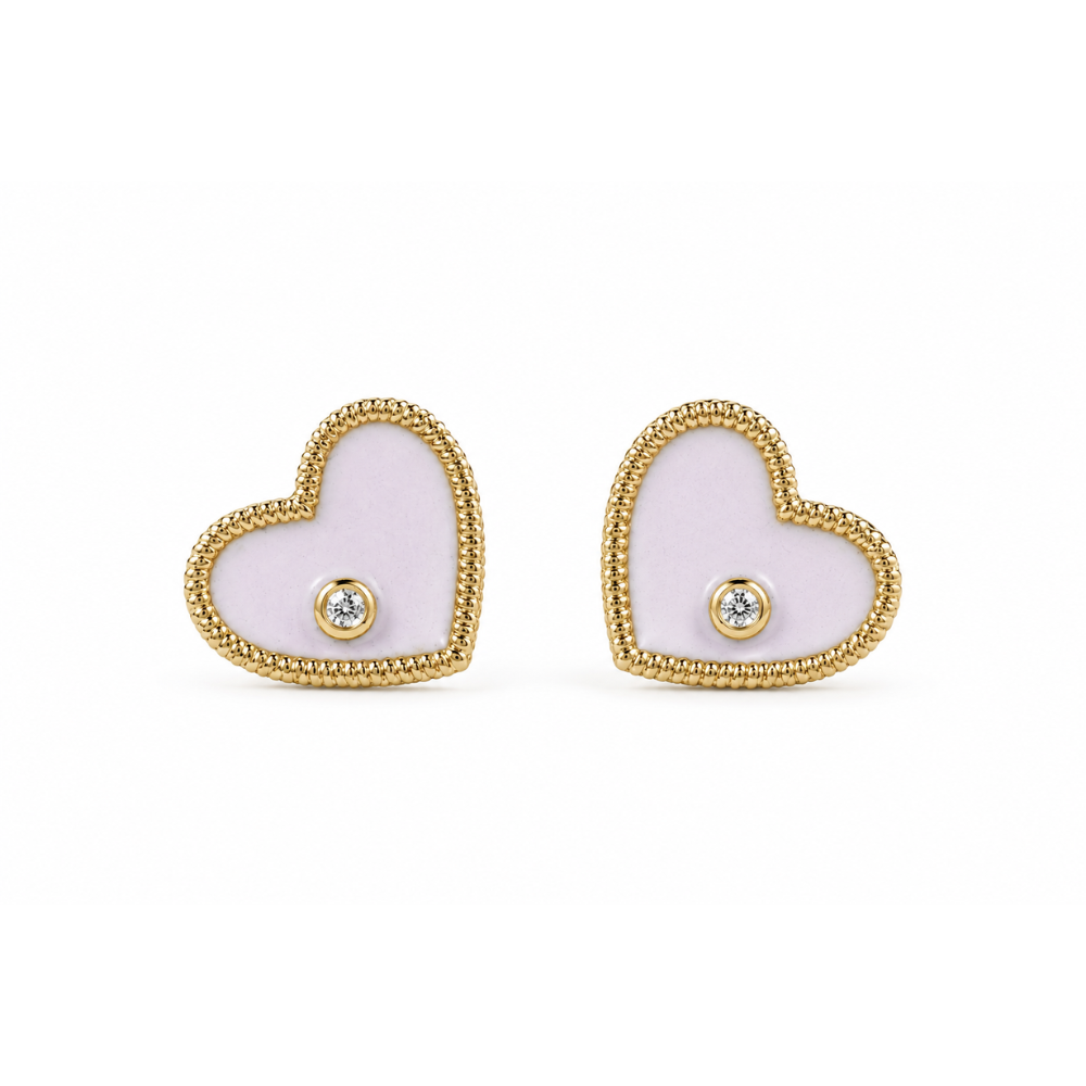 Heart Diamond Kids Stud Earrings