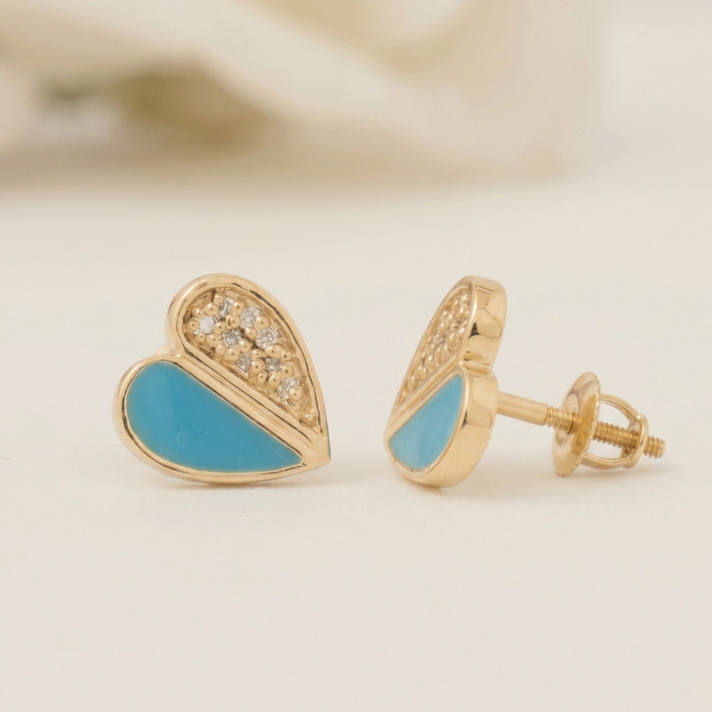 Heart Diamond Kids Earrings