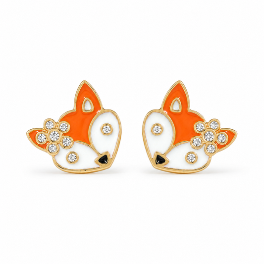 Fox  Diamond Kids Studs Earrings