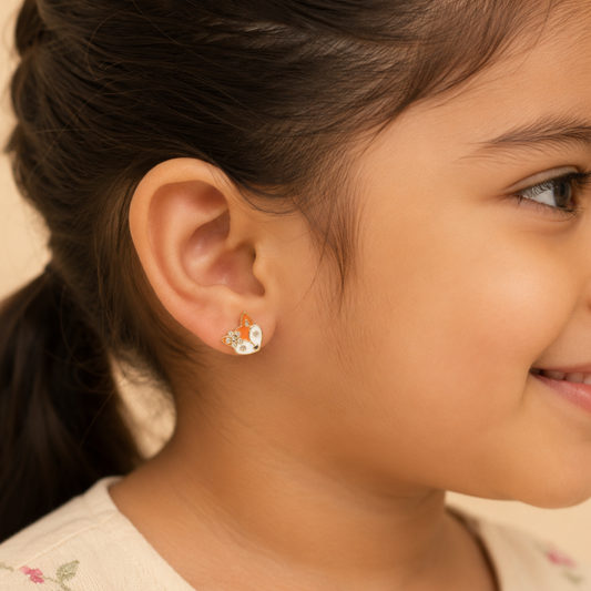 Fox  Diamond Kids Studs Earrings