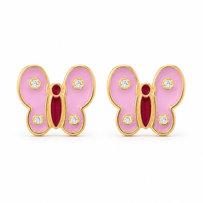 Kids Butterfly Diamond Earrings