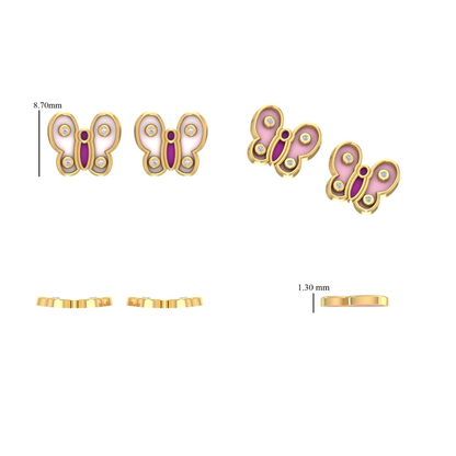 Kids Butterfly Diamond Earrings