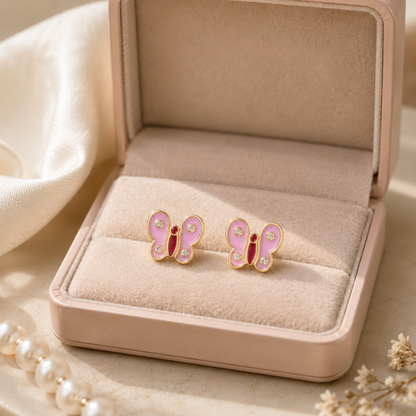 Kids Butterfly Diamond Earrings