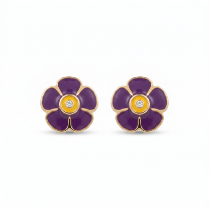 Kids Flower Diamond Earrings