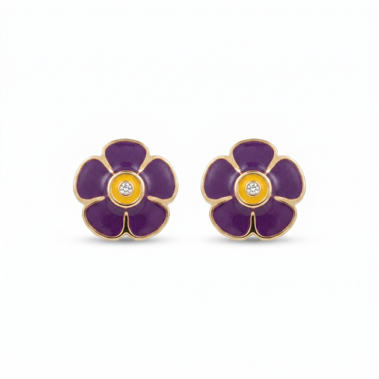 Kids Flower Diamond Earrings