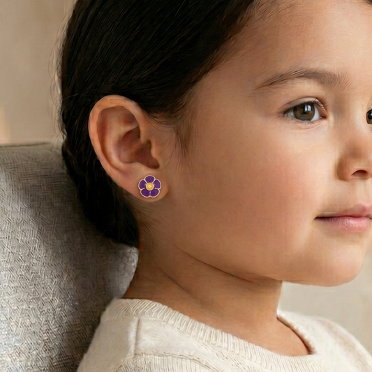 Kids Flower Diamond Earrings