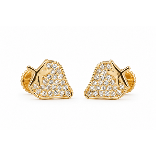 Kids Strawberry Diamond Stud Earrings