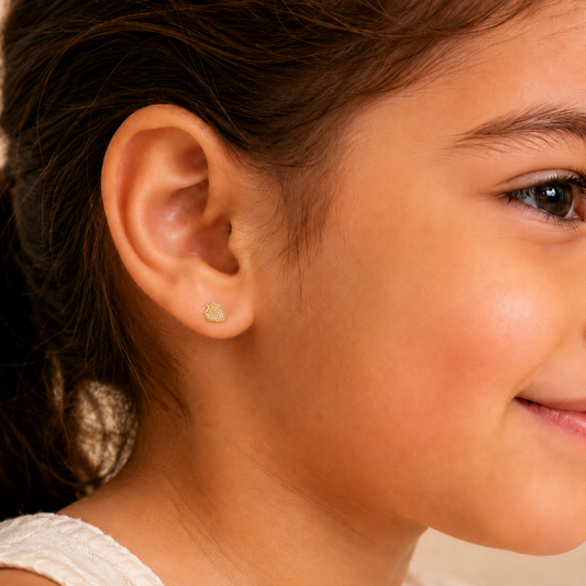 Kids Strawberry Diamond Stud Earrings
