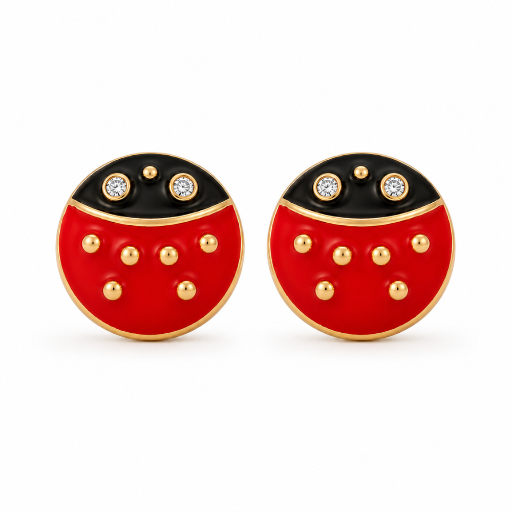 Kids Ladybug  Diamond Earrings