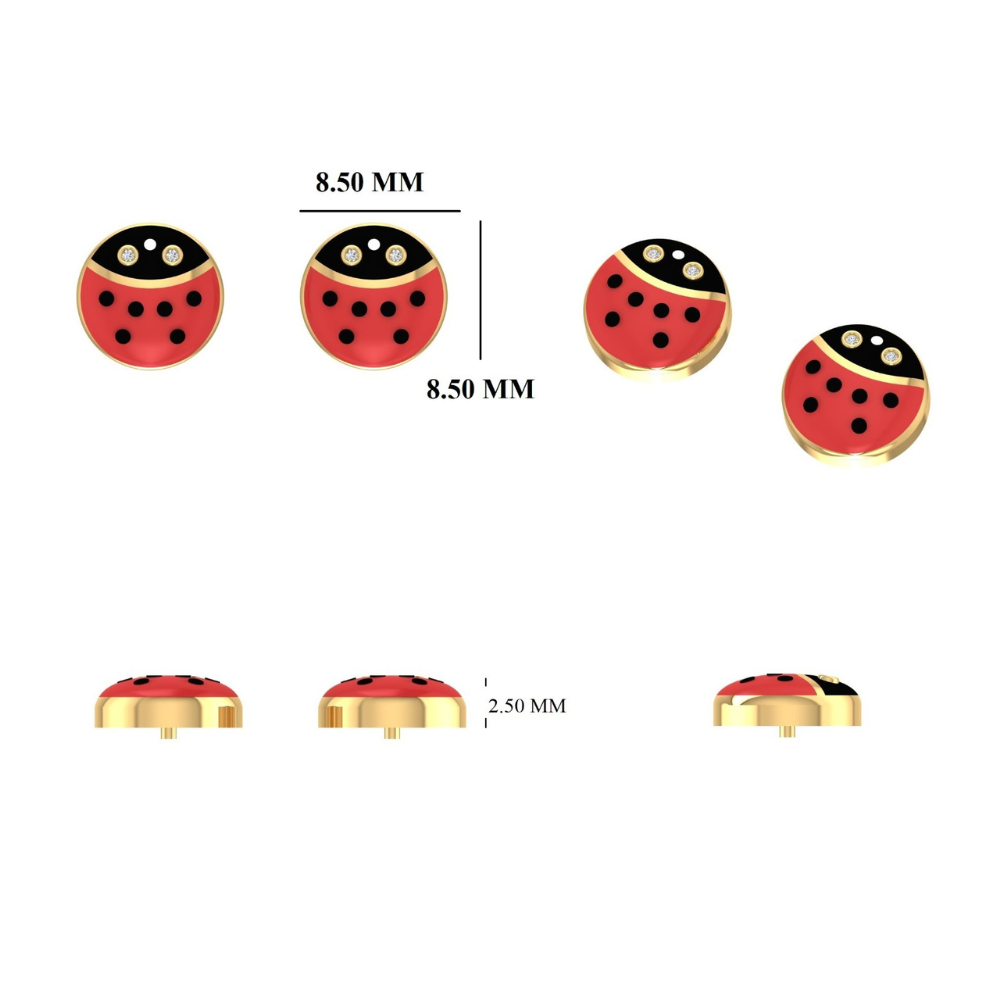 Kids Ladybug  Diamond Earrings
