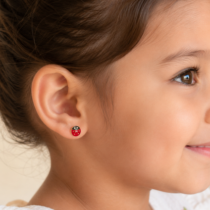 Kids Ladybug  Diamond Earrings