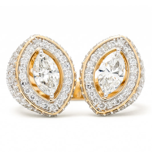 Marquise Double Halo Natural Diamond Cocktail Ring