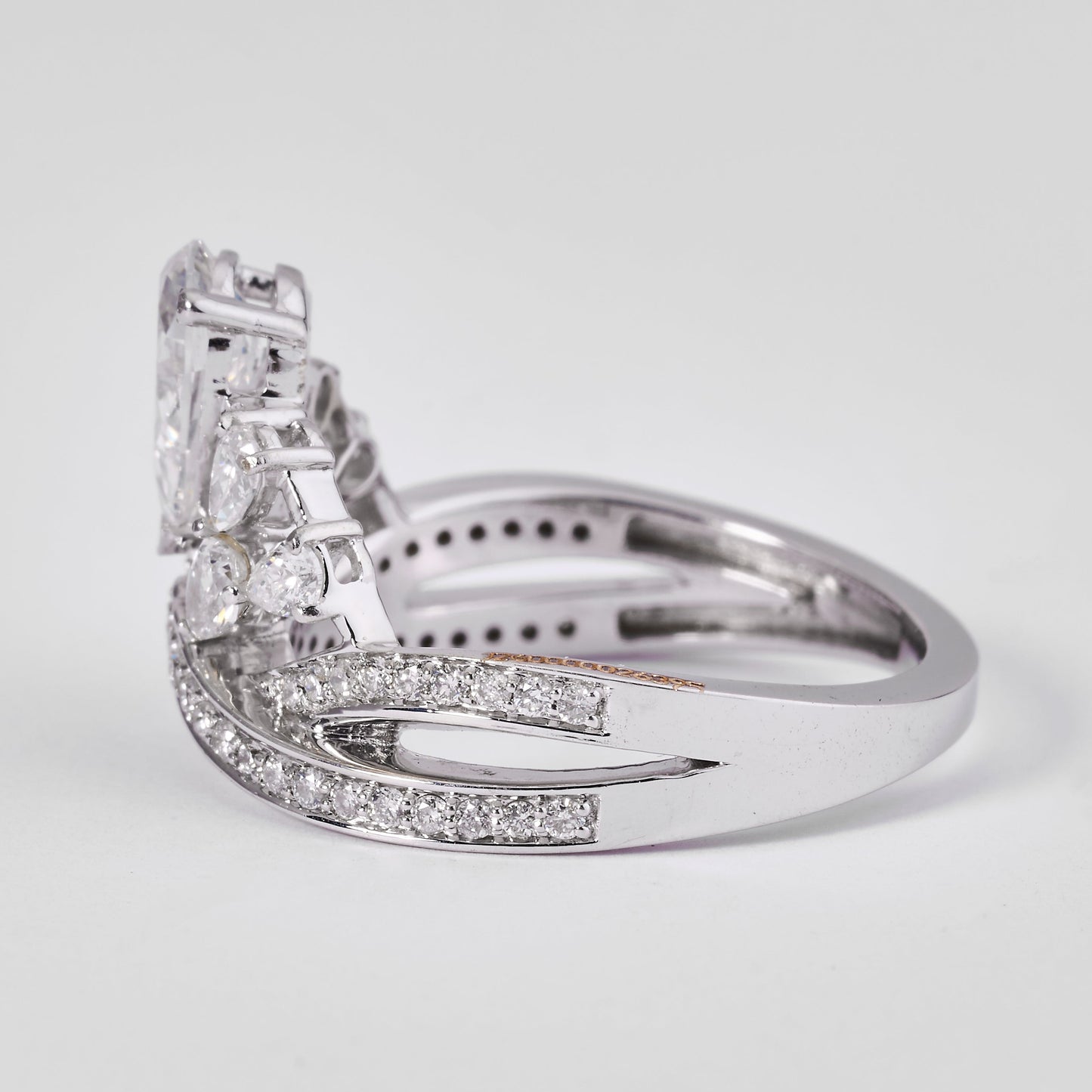 Pear Diamond Cluster Ring