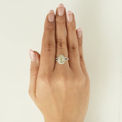 Pear Cut Diamond Solitaire Ring