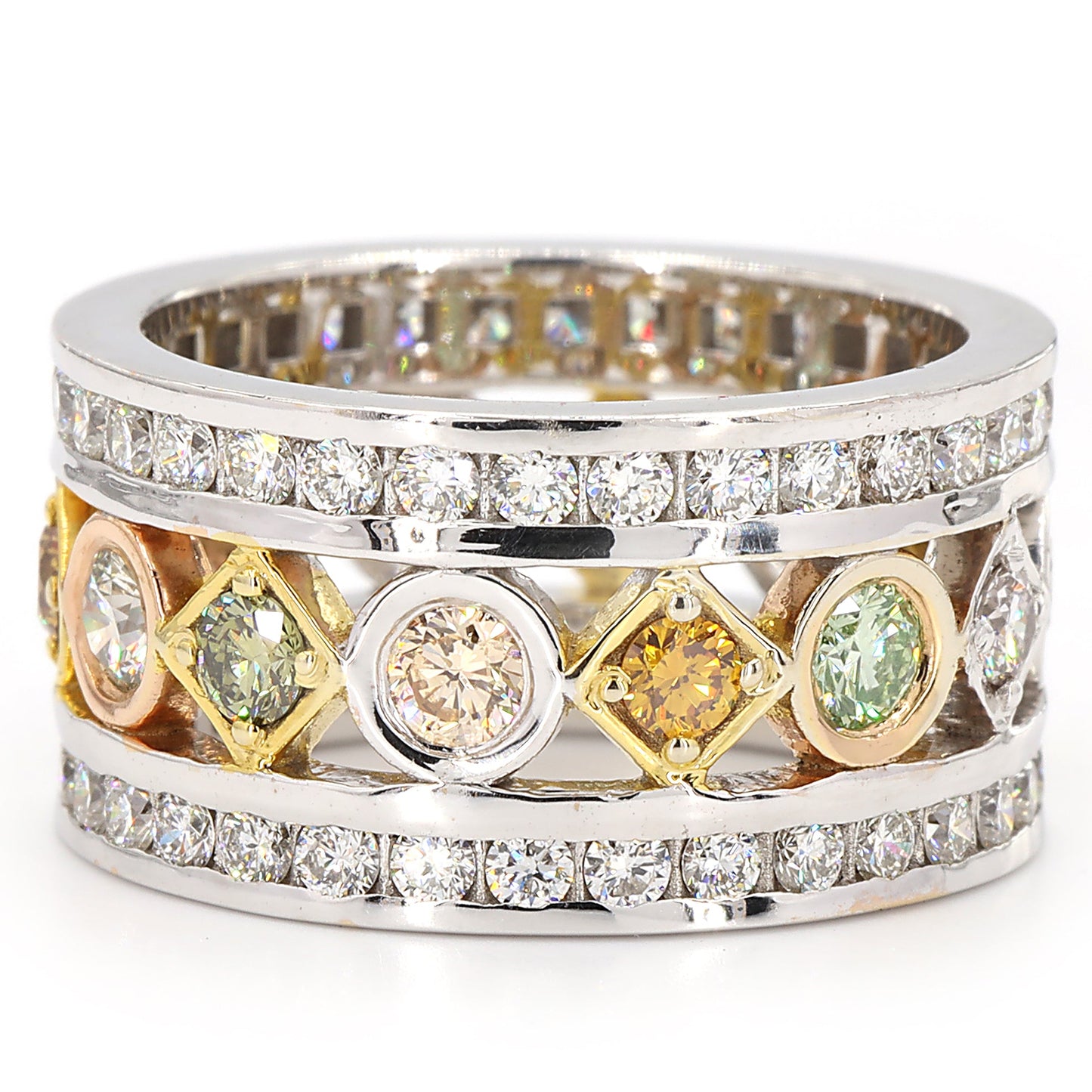 Multi Color Diamond Band Ring