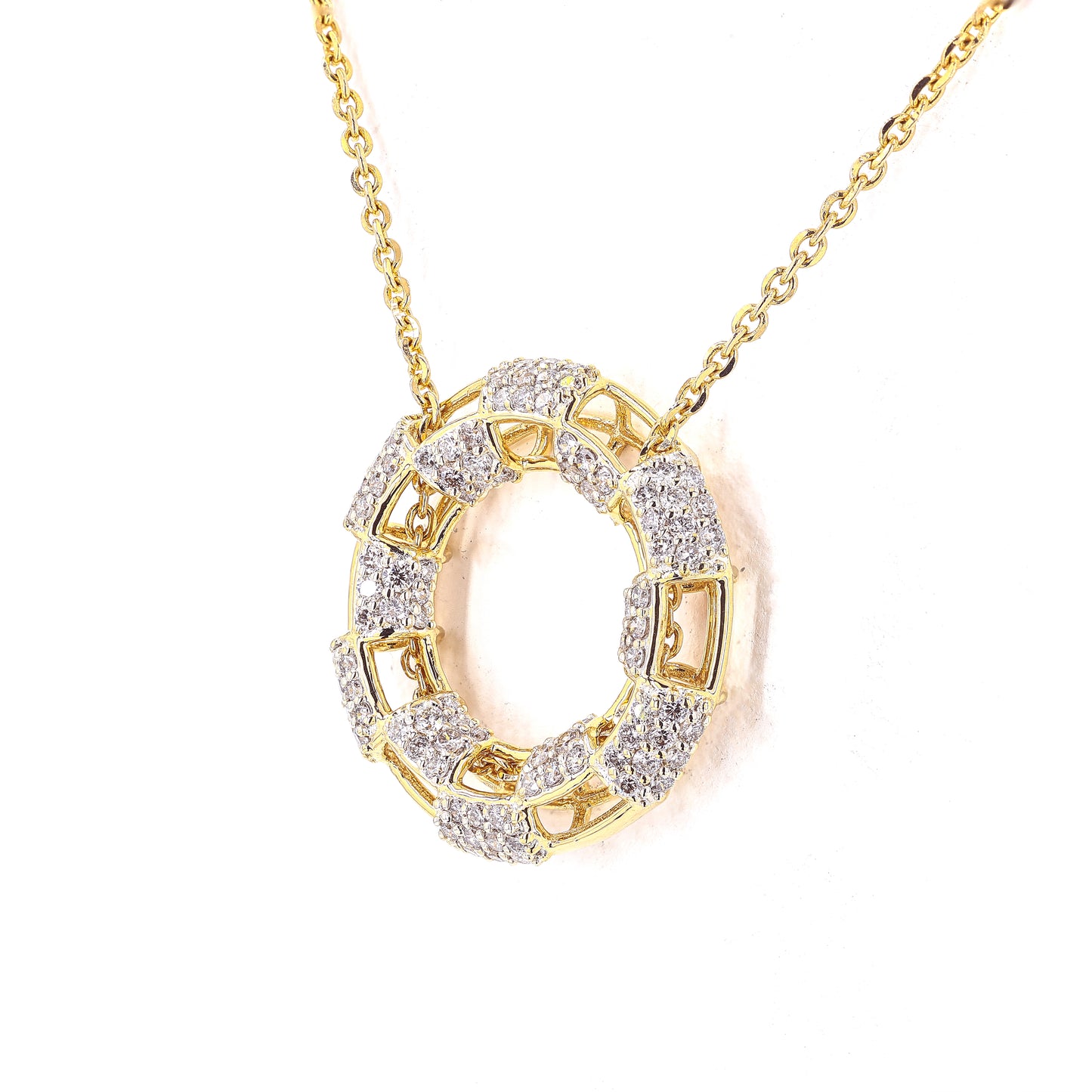 Diamond Circle Pendant Necklace