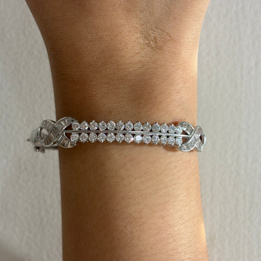 Double Row Diamond Bangle