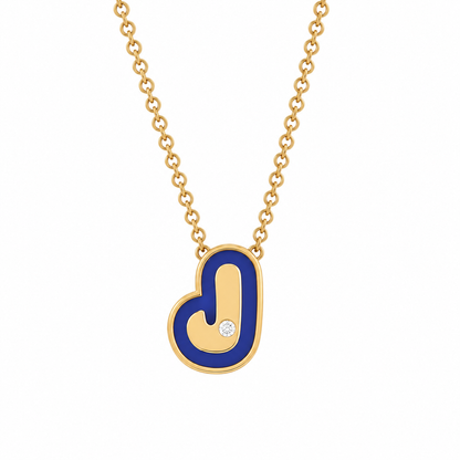 Personalized Initial Enamel Pendant Necklace