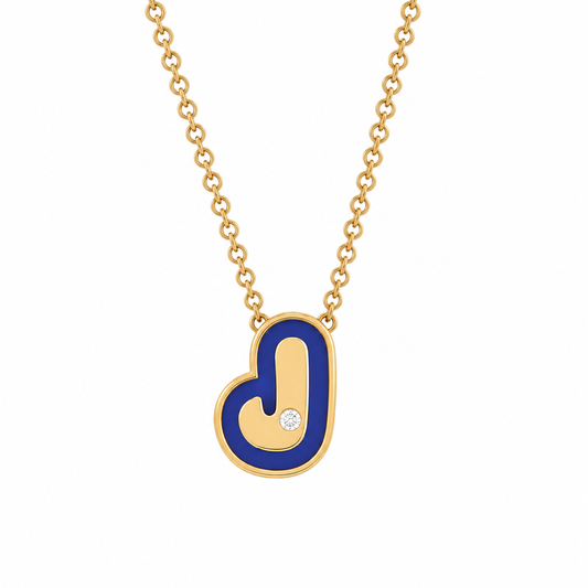 Personalized Initial Enamel Pendant Necklace