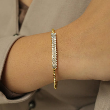 Diamond Bar Beaded Bracelet