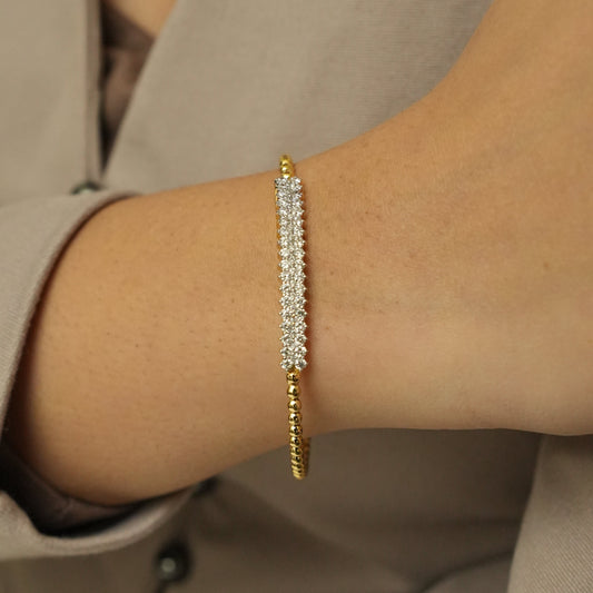 Diamond Bar Beaded Bracelet
