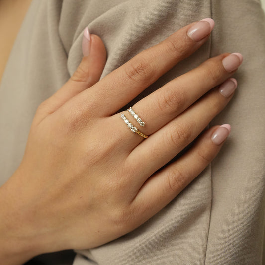 Open Cuff Diamond Ring