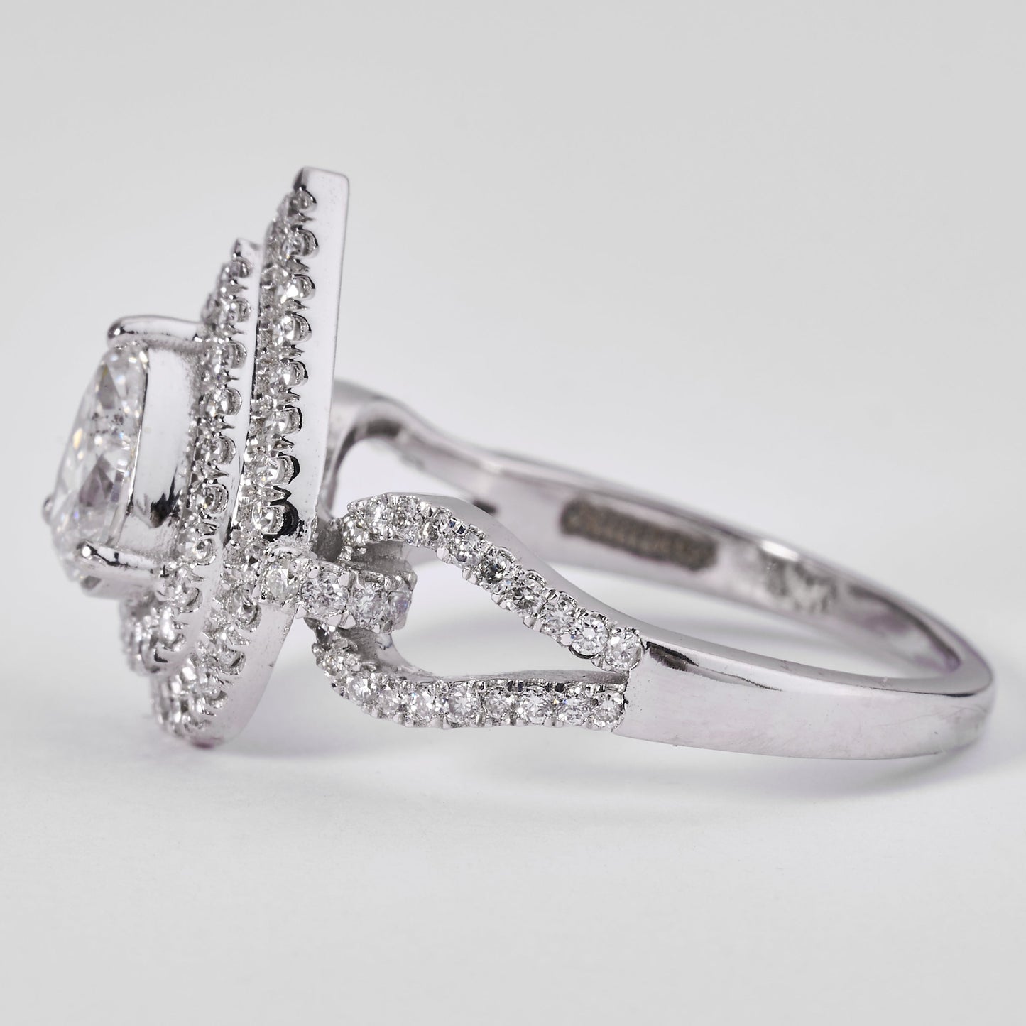 Pear Shape Halo Diamond Ring