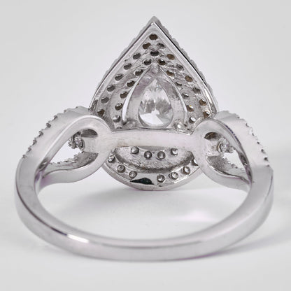 Pear Shape Halo Diamond Ring