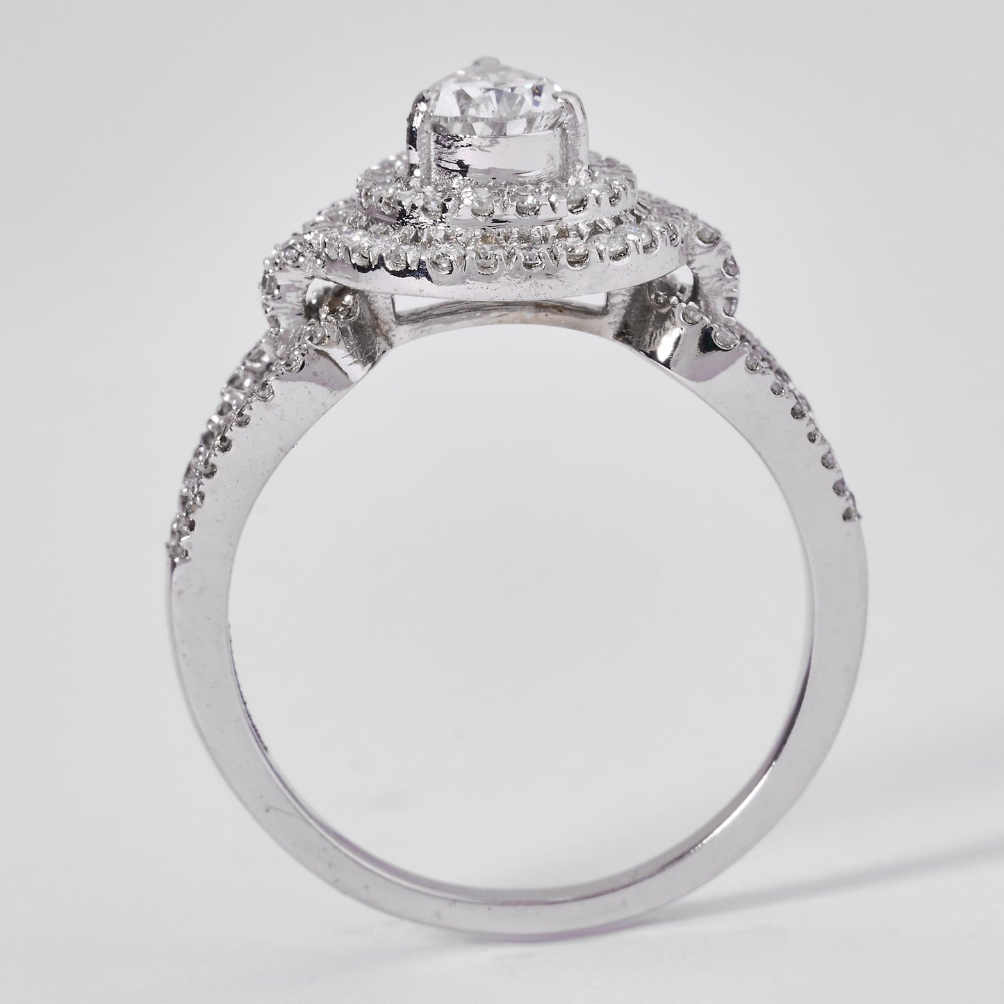 Pear Shape Halo Diamond Ring