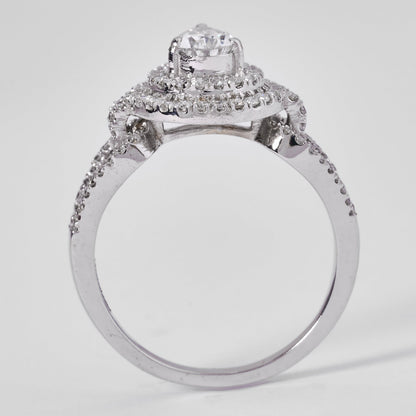 Pear Shape Halo Diamond Ring