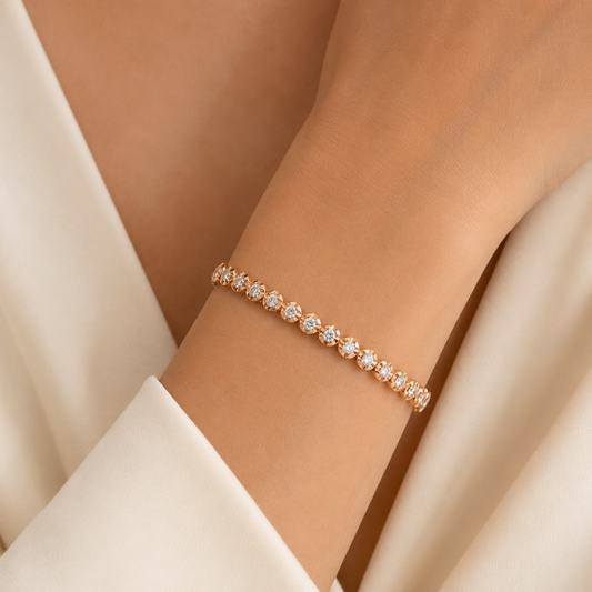 Bezel Solitaire Cuff Bracelet