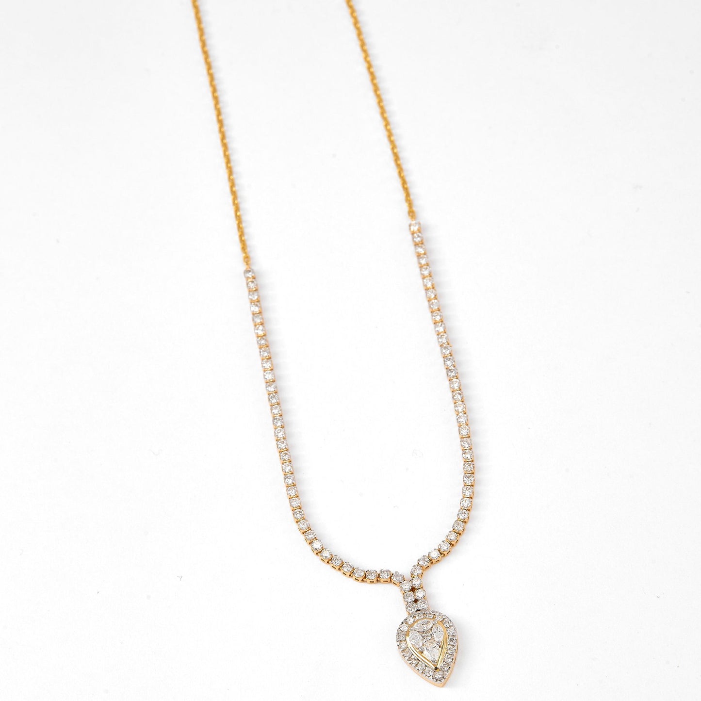Pear Shape Diamond Drop Necklace