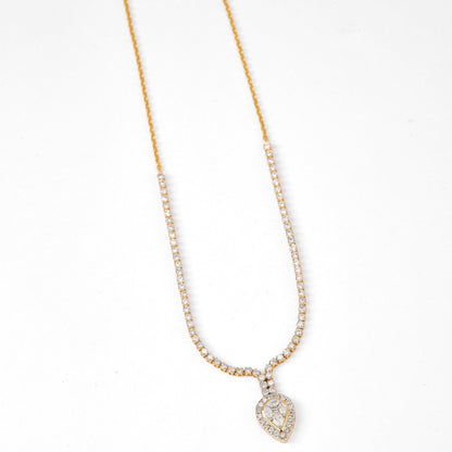 Pear Shape Diamond Drop Necklace
