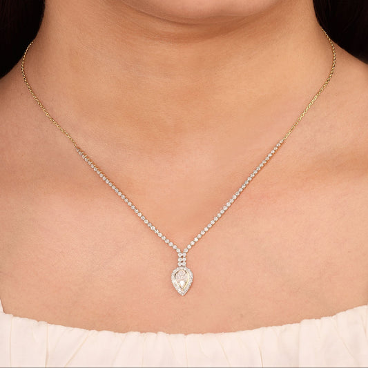 Pear Shape Diamond Drop Necklace