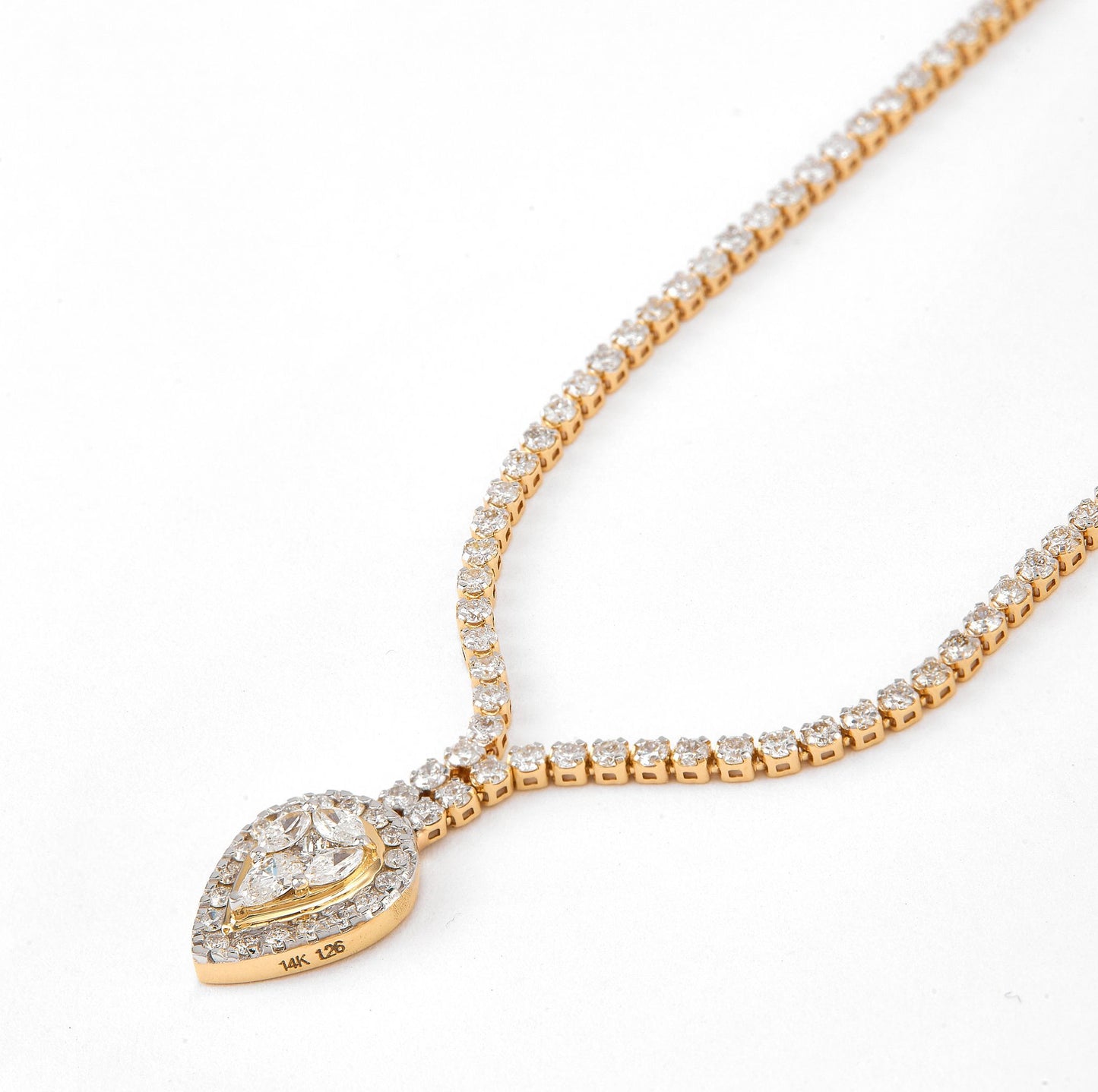 Pear Shape Diamond Drop Necklace