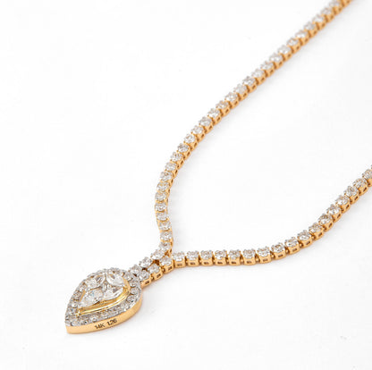 Pear Shape Diamond Drop Necklace