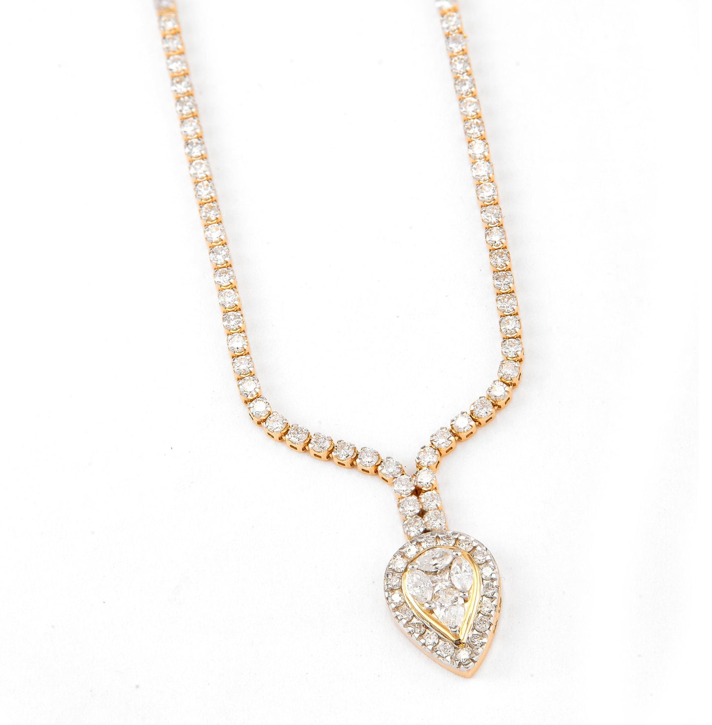 Pear Shape Diamond Drop Necklace
