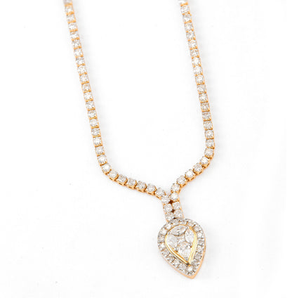 Pear Shape Diamond Drop Necklace