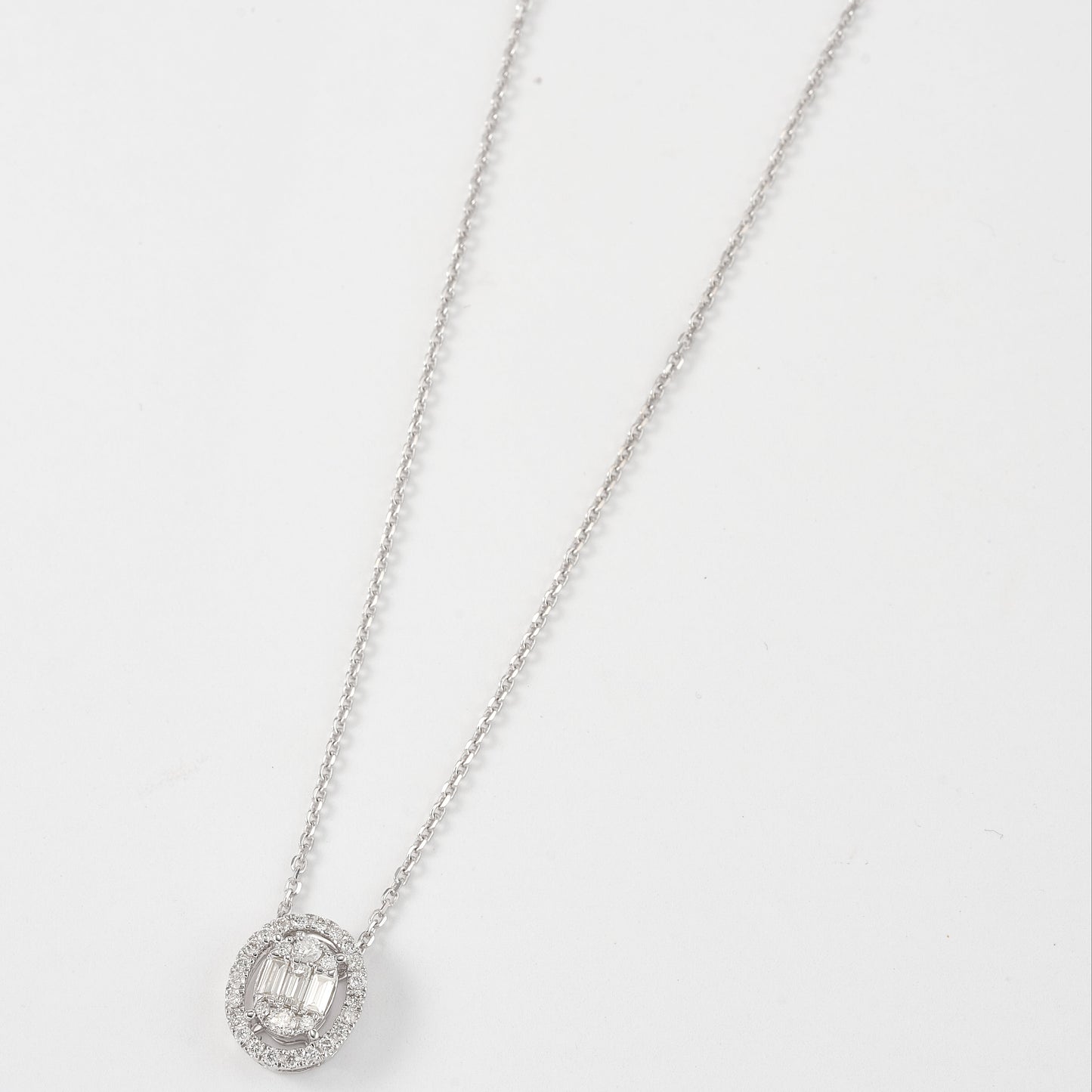 Oval Baguette Diamond Pendant