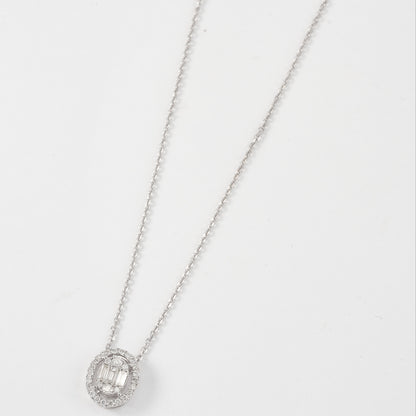 Oval Baguette Diamond Pendant