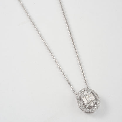 Oval Baguette Diamond Pendant
