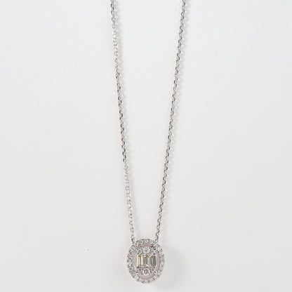 Oval Baguette Diamond Pendant