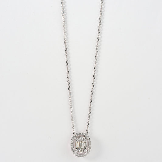 Oval Baguette Diamond Pendant