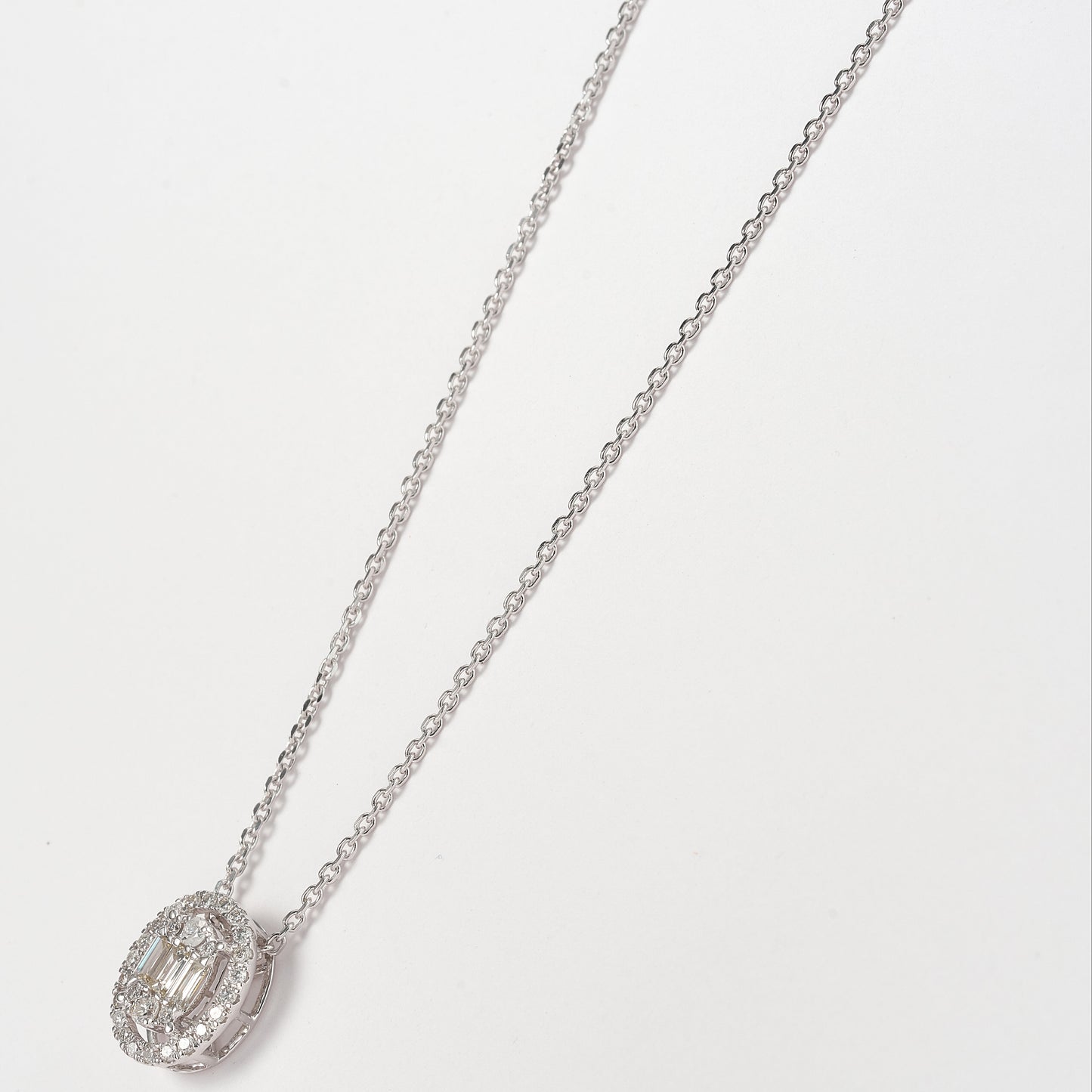 Oval Baguette Diamond Pendant